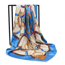 2017 новый дизайн дешевые красочные promotionalsatin шарф 90*90см